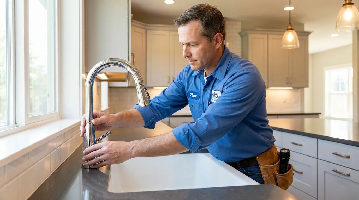 Kitchen faucet installation by Johns Plumbing LLC in Earlham